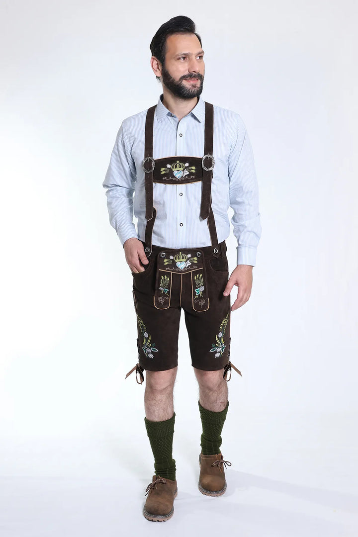 Bavarian Herren Lederhosen Dark brown
