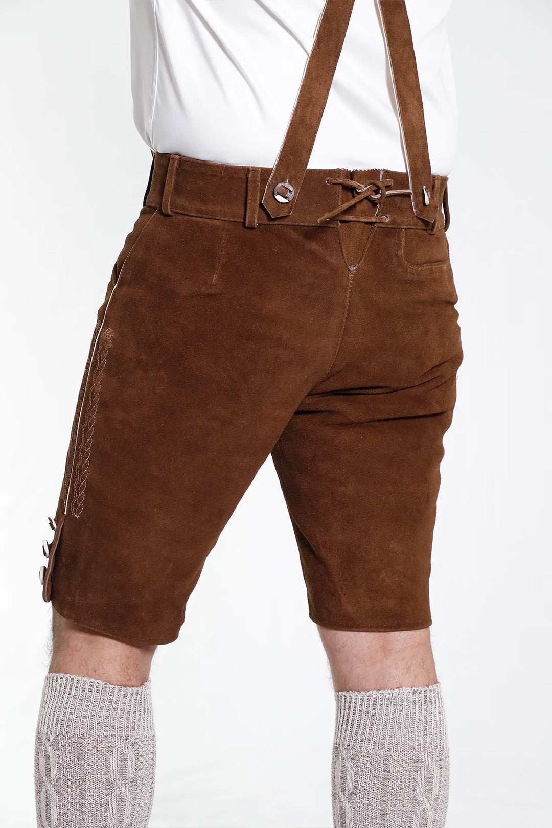Classy Finished Bavarian Lederhosen Tan Brown