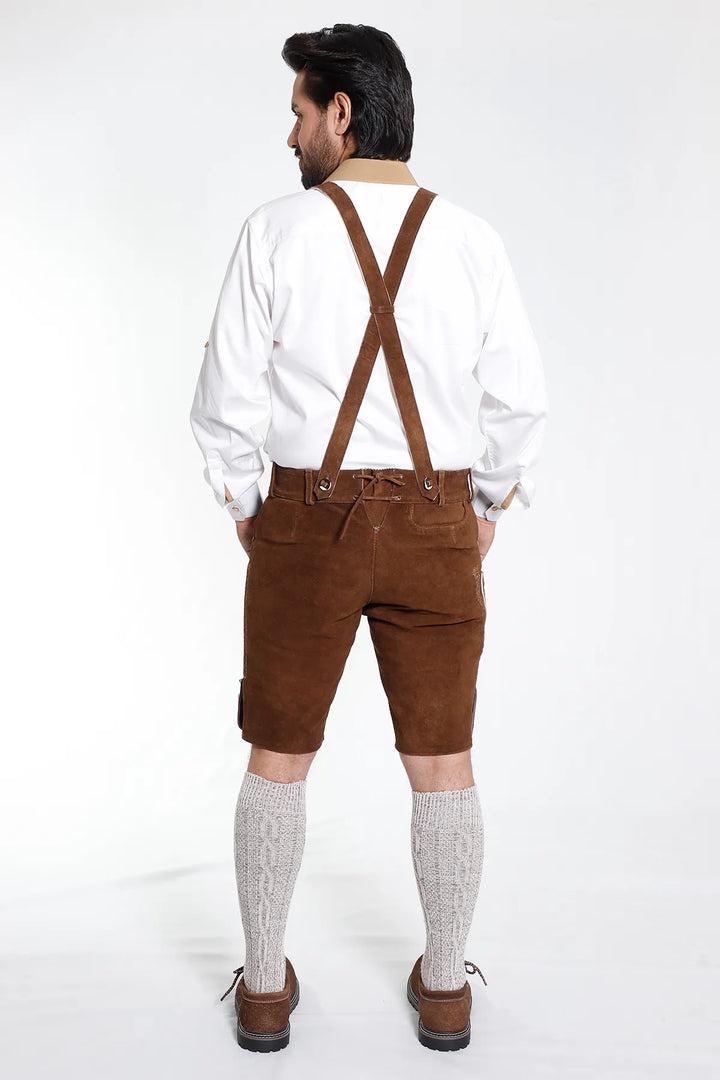 Classy Finished Bavarian Lederhosen Tan Brown