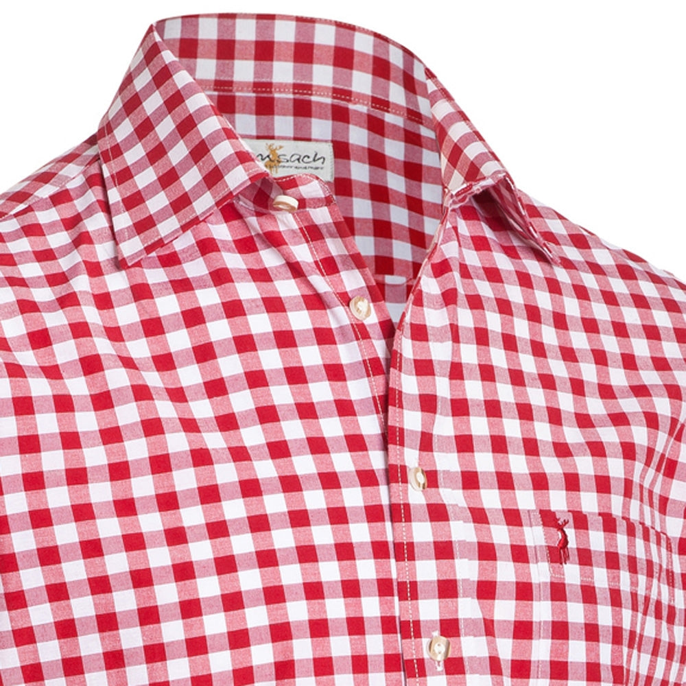 Shirt Small Checkered Dark Red