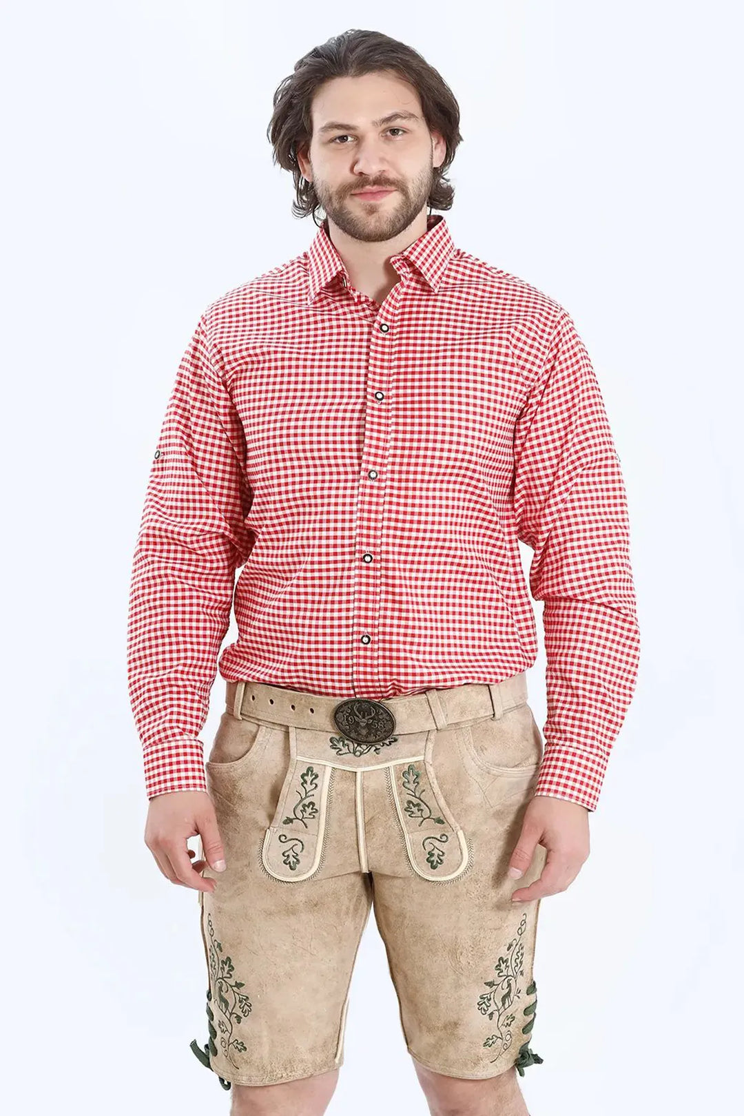Shirt Small Checkered Dark Red