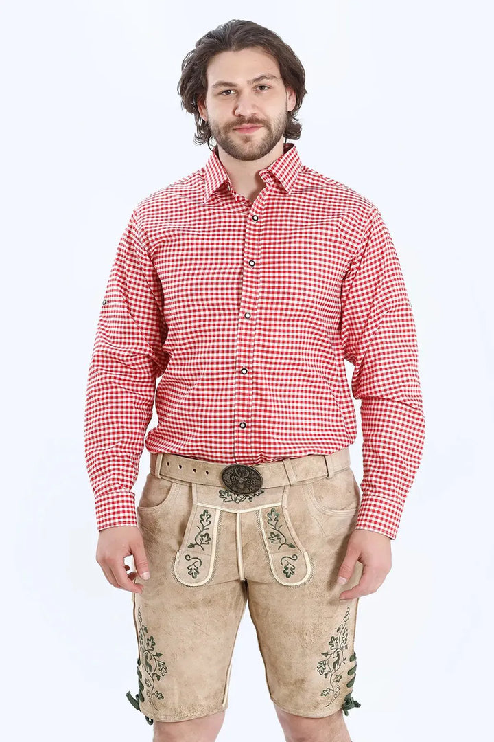Shirt Small Checkered Dark Red